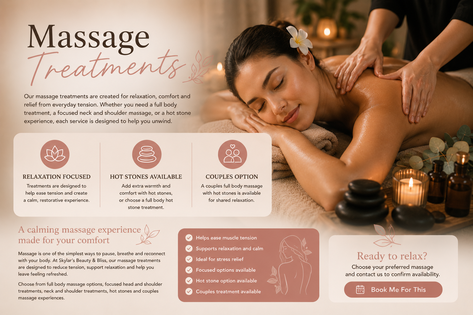 Massage Treatments at Skylar’s Beauty and Bliss